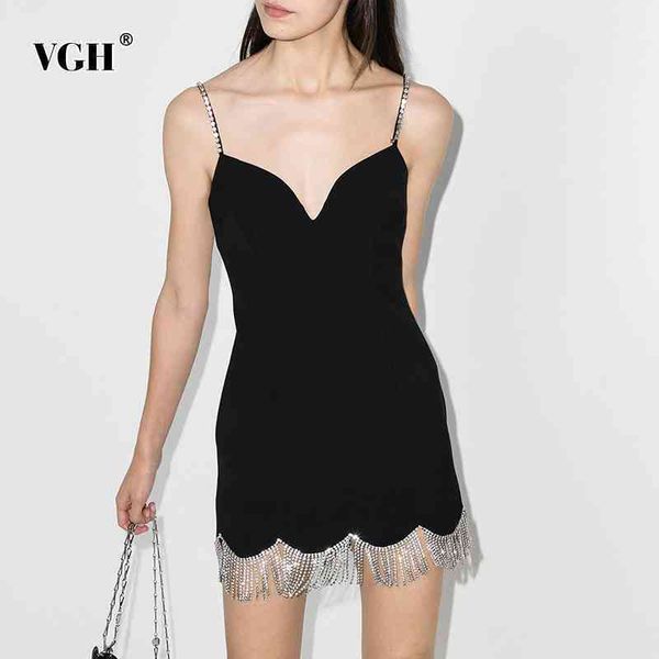 

black patchwork diamond party dress for women square collar sleeveless high waist slim dresses female fashion style 210507, Black;gray