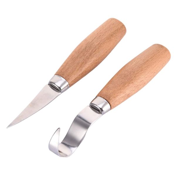 2pcs/Set Wood Carving Kniving Nearsainse Steel Steel Corcing Cutter