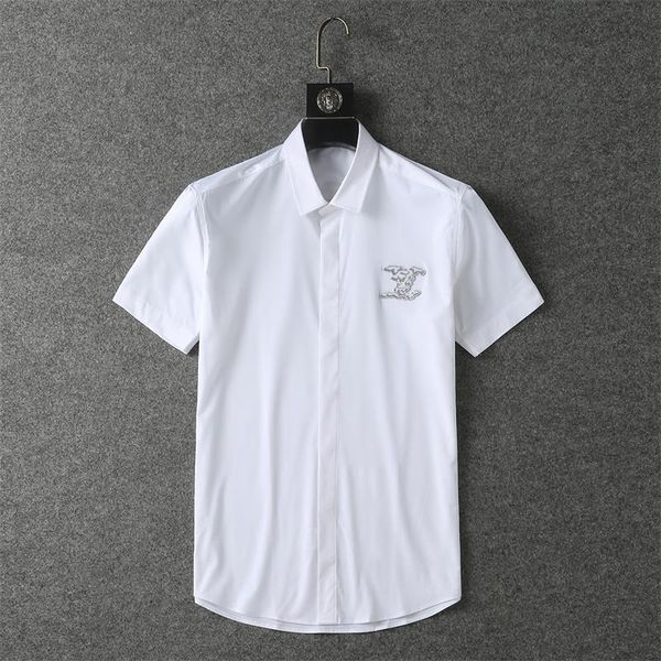 

2022 fashion summer designer men's business shirts short sleeve loose shirts size -xxxl 021, White;black