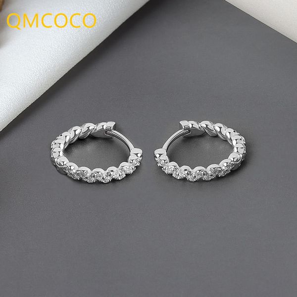 

qmcoco silver color geometric twist zircon earring for woman summer trendy fashion light luxury jewelry couple gifts 220716, Golden