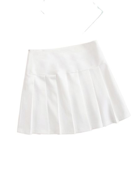 

solid zip side pleated skirt x9wj#, Black