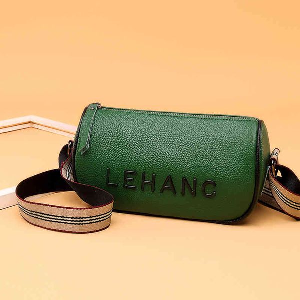 

2022 women's bag korean version simple letter fashion boston soft leather single messenger small shoulder bags