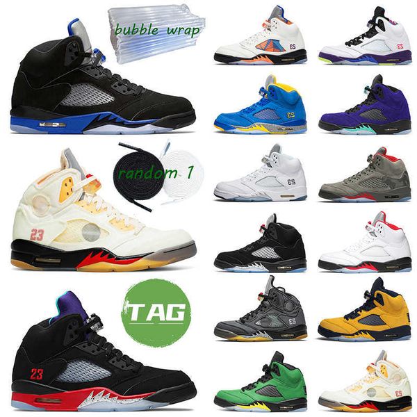 

jumpman 5 men basketball shoes 5s camo 3 sail white cement race blue oregon international flight mens trainer sports sneakers, Black