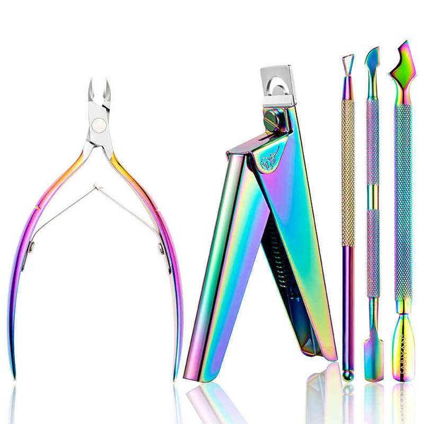 

nxy nail professional stainless steel art clipper special type u word trimmer set edge cutter false tips manicure tools220422