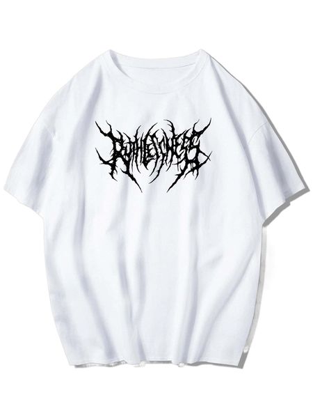 

romwe guys letter graphic tee v2j0#, White;black