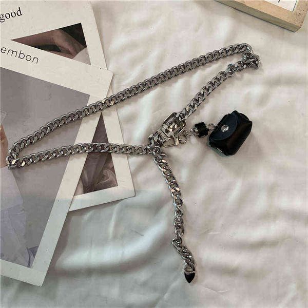 

luxury decorative belt bag designer mini clothing fanny pack metal waist chain lipstick bags female wallet fashion purses 220531
