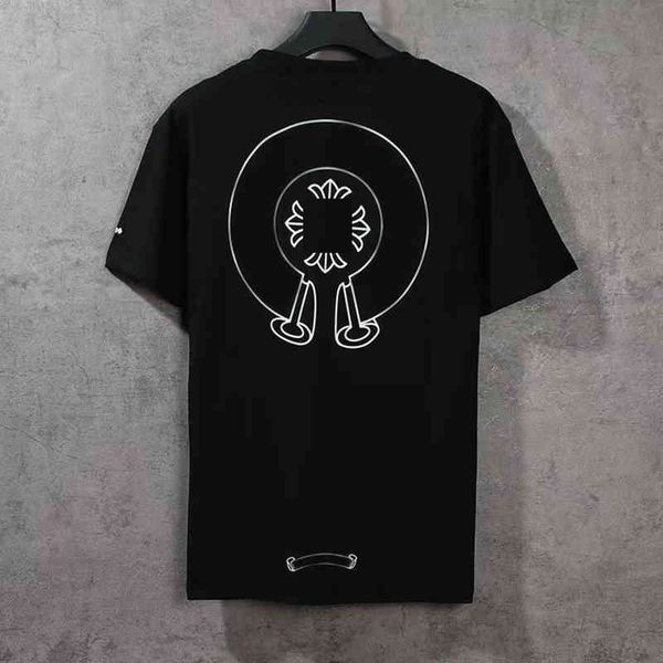 

ch summer men's t shirts brand man t-shirt luxury women cross sanskrit tees letter designer tshirts classic boy loose round neck shirt, White;black