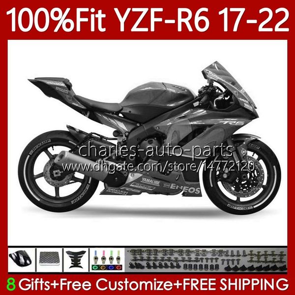 Movistar Graue OEM-Karosserie für Yamaha YZF R6 R 6 600 CC YZF-R6 2017 2018 2019 2020 2021 2022 Karosserie 119No.130 YZF-600 YZF600 17-22 YZFR6 17 18 19 20 21 22 Spritzguss-Verkleidung