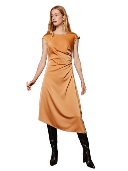 

motf x hannah g gathered asymmetrical dress u4bh#, Black;gray