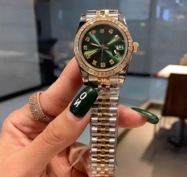 

automatic mechanical woman watch diamond bezel womens datejust watches jubilee stainless steel lady ladies wristwatch 2813 fashion wristwatc, Slivery;brown