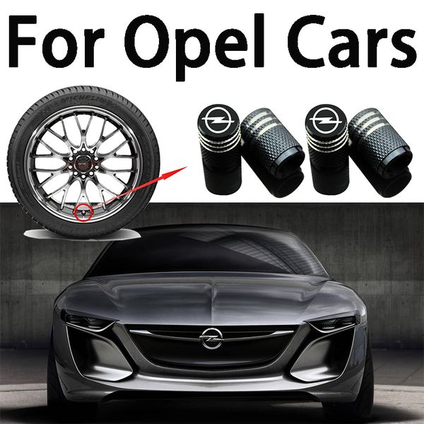 

4pcs car parts tires valves caps for opel opc astra insignia corsa mokka vectra 3d metal tyre stem air cap accessories