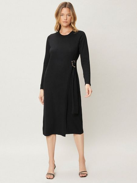 

motf premium wool-mix knee length sweater dress 09oc#, White;black