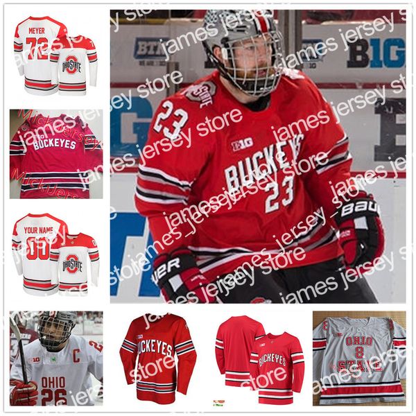 james ncaa ohio state buckeyes college hockey jersey 34 reilly herbst 44 jakub dobes 61 grant gabriele 65 c. j. regula 71 patrick guzzo 94 t, Black