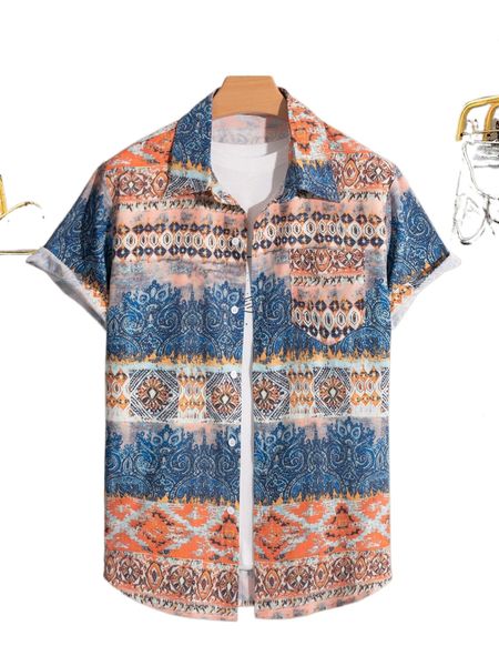 

men geo print shirt without tee u2yd#, White;black