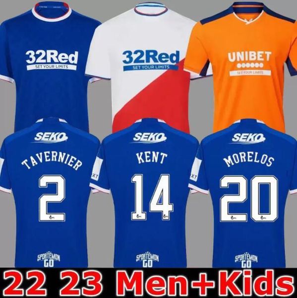 

22 23 glasgow rangers soccer jersey home blue kit third orange away white 150th anniversary legendary commemorative football