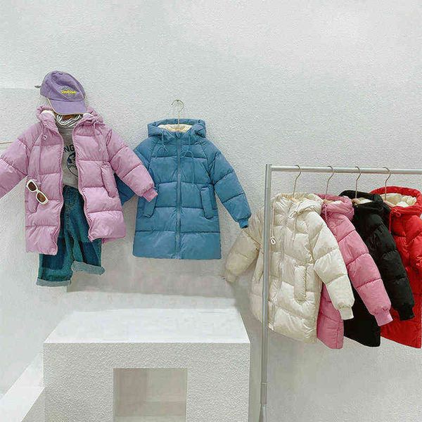 2021 New Teenager Kids Winter School Girls Abbigliamento per bambini Ragazzi Cappotto lungo Neonata Abbigliamento Giacca Snowsuit Capispalla Giacca Parka J220718