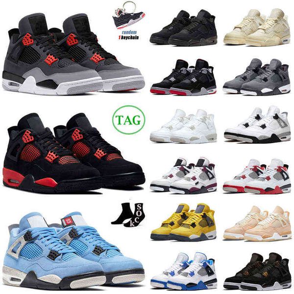 

4 4s outdoor shoes men women jumpman 4 red thunder infrared black cat bred university blue sail neon white oreo mens trainers sport