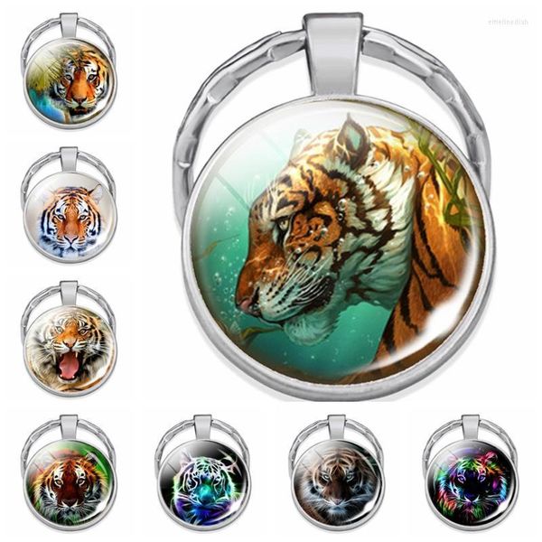 Keychains Esspoc vintage Tiger PO Keychain Trendy Anime Animal Jewelry Tigers Cool Tigers Acessórios para Bijoux DropkeyChains masculinos Emel22