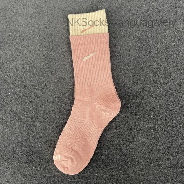 

classic fashion men socks hook brand color stitched men's women's long tube sports training sock street couple middle tubes luxury, Black