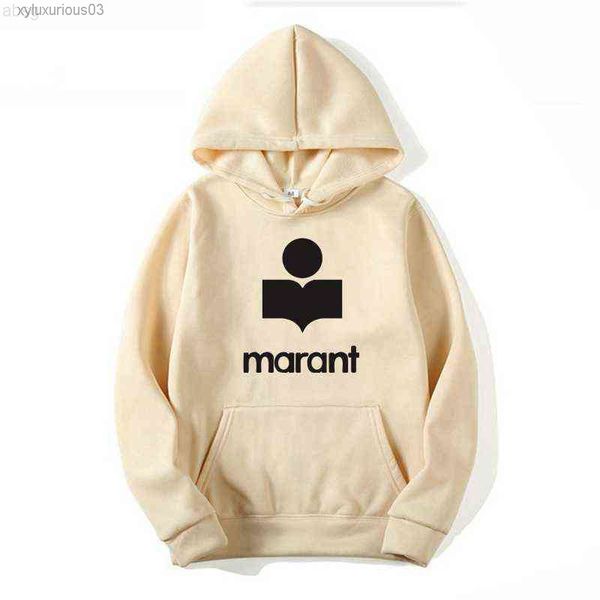 

fall/winter men's hoodie marant printed sweatshirt fashion warm streetwear pullover, Black