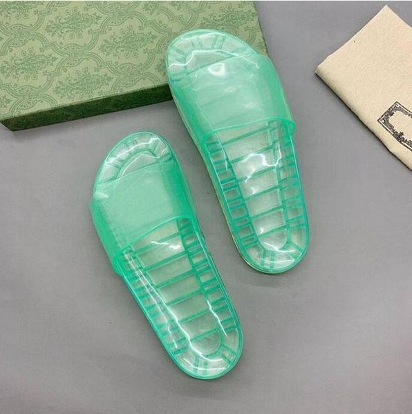 

mens womens clear jelly slipper double g slide sandals transparent rubber crystal slippers 90s retro feel summer men flat slides luxury desi, Black
