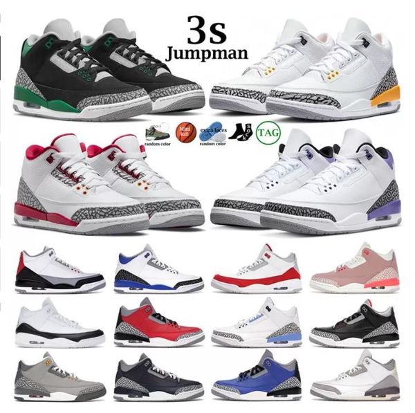 

j3s og basketball shoes racer blue basketball shoes 3s 3 black cement michigan fire red rust pink cool grey court purple laser orange unc me