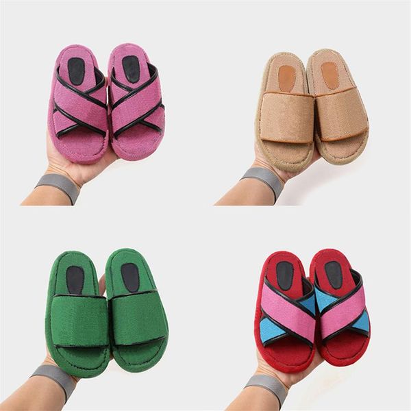 

kids shoes fashion chlidren summer slippers boys girls designer slip on flat loafer letter printed 11 styles eur26-37 size 304d, Black;grey