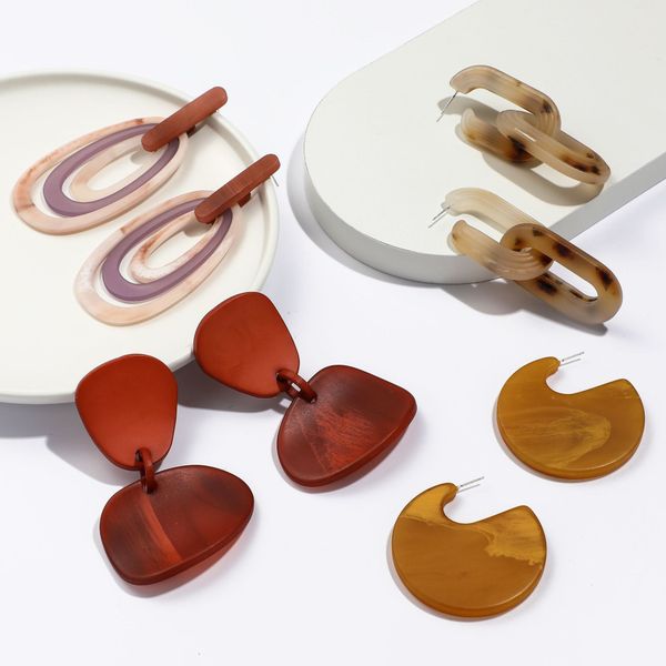 

style independent packaging fresh geometric women's earrings and earrings, Silver