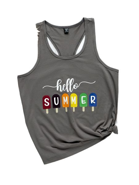 

plus slogan graphic tank s5kj#, Black