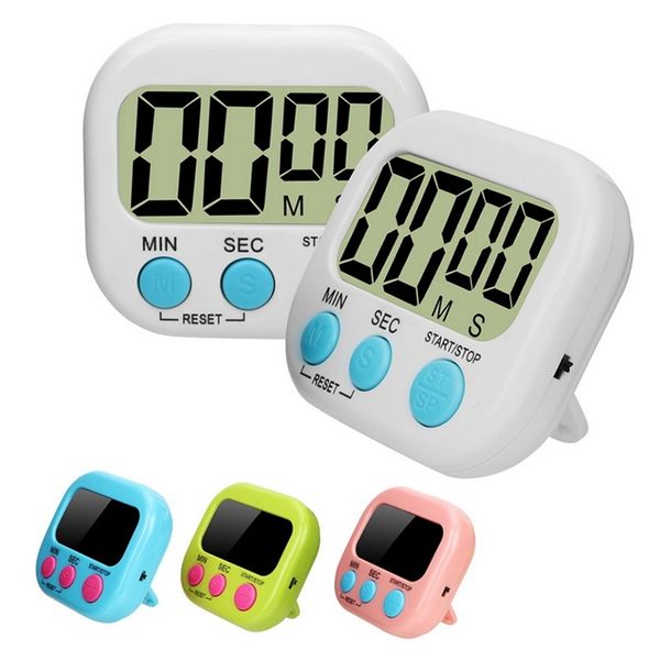 Mini Digital Kitchen Timer Big Digits Almear alarmes Magnetic Backing Stand com grande tela LCD para cozinhar jogos de esportes de cozimento 220618