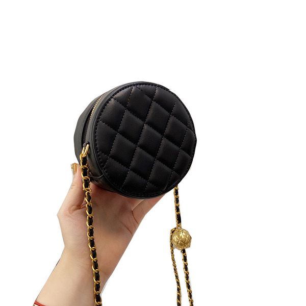 

womens tiny round circle crossbody vanity bags quilted matelasse chain gold ball adjustable shoulder strap mini classic fashion designer lux
