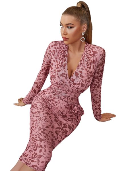 

adyce allover print ruched mesh bodycon dress h20d#, Black;gray