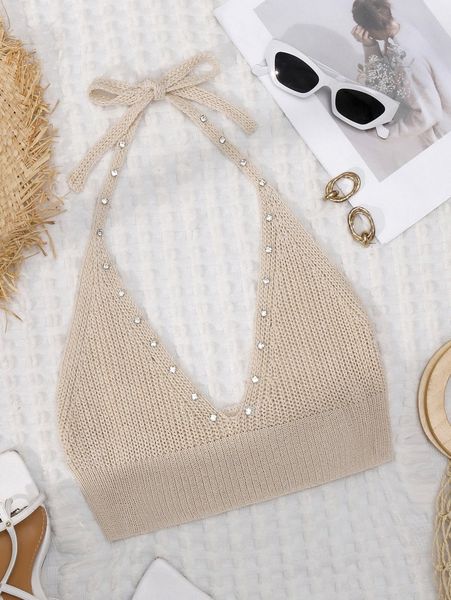 

rhinestone studded cover up m6oo#, White;black