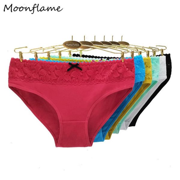 

5 pcs lots women solid color lace panties underwear  l xl 89466, Black;pink
