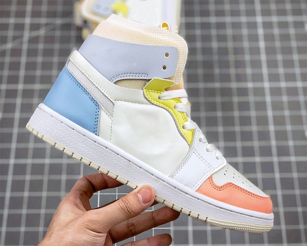 

shoes jumpman 1s sall white bleue pink outdoor sneakers