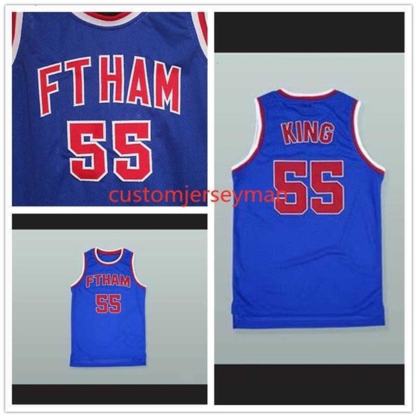 Xflsp nikivip ft. Ham High School #55 Bernard King Basketball Jersey Mens costumava Size S-5xl