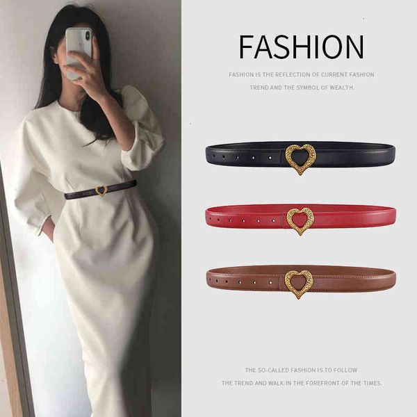 

designer belts belt women's love smooth buckle leather thin simple versatile suit dress trouser, Black;brown
