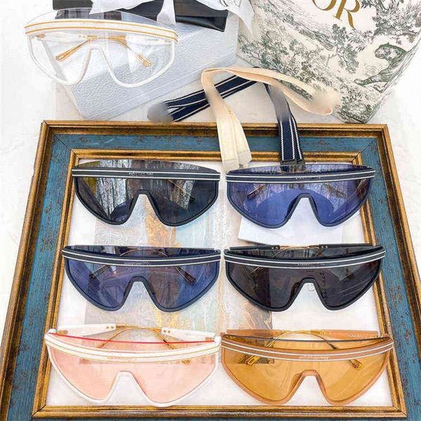 

d large frame net red one-piece sunglasses shades designer sunglasses personality, White;black