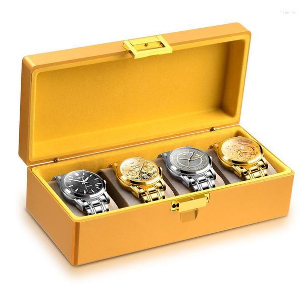 Uhrenboxen, Luxusbox, Aluminiumgehäuse, Metallaufbewahrung, Organizer, mechanische Kissen für Herren, Display, Geschenkidee, Uhr Hele22