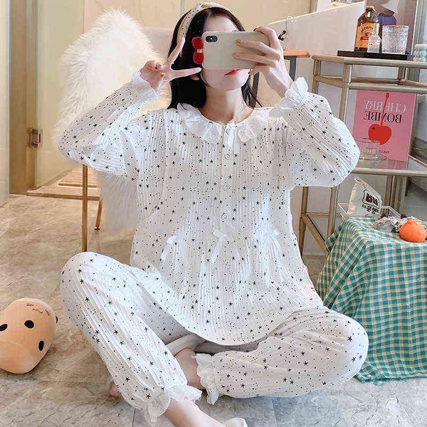 

sleep lounge spring new cotton maternity pyjamas for women pregnancy clothing n, White