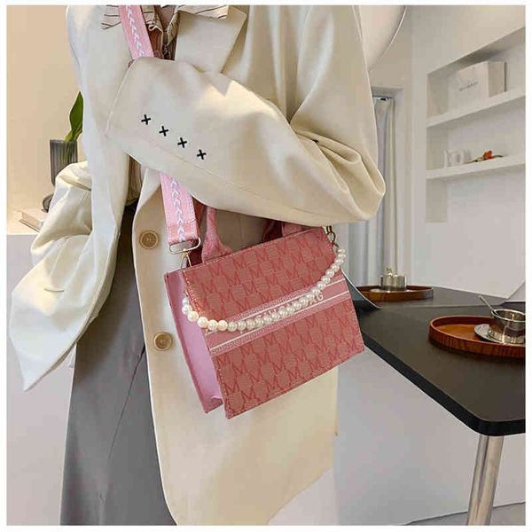 

large-capacity tote bag women's 2022 new style print pearl shoulder trendy msenger for women bags