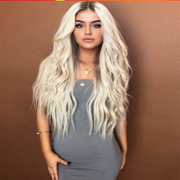 

european and n wigs long curly hair rose net wig set beige fashion, Black
