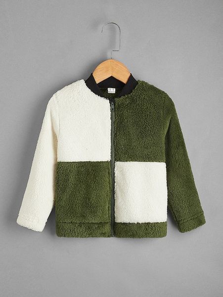 

toddler boys two tone zipper teddy bomber jacket she, Blue;gray