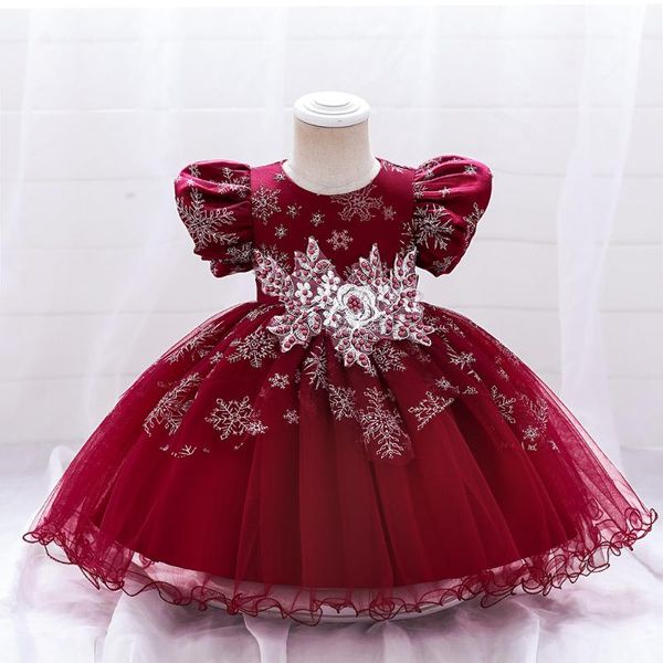 

girl's dresses keaiyouhuo summer elegant children's flower girls 1 year birthday dress wedding evening costume for infant baby gir, Red;yellow