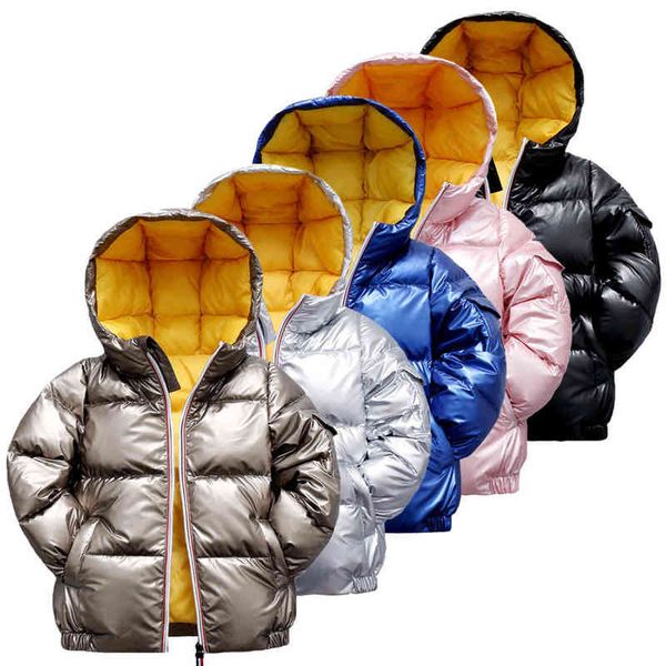 

winter baby boys jacket thick kids warm light down jacket children zipper hooded outrunner costume for 2-10 years j220718, Blue;gray