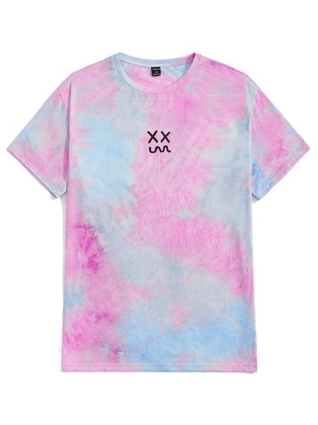 

men tie dye expression print tee z78s#, White;black