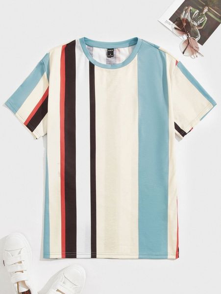 

men striped colorblock tee w5uj#, White;black