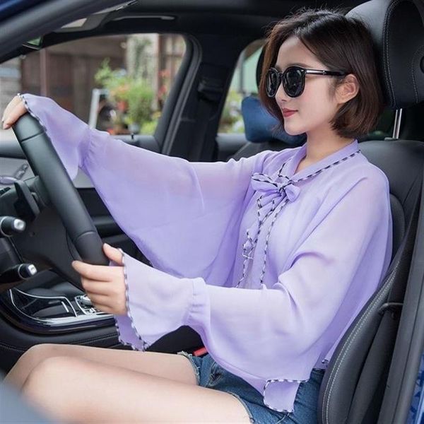 

2022 summer new sunscreen cycling clothes women cape shawl thin fashion sunshade cardigan coat lady poncho capes purple, Red;brown