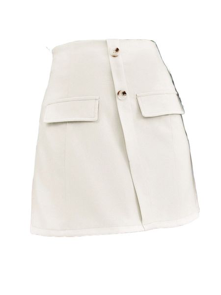 

high waist button front skirt d6uf#, Black