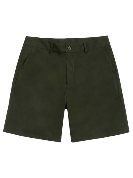 

romwe guys solid button fly shorts e31r#, White;black